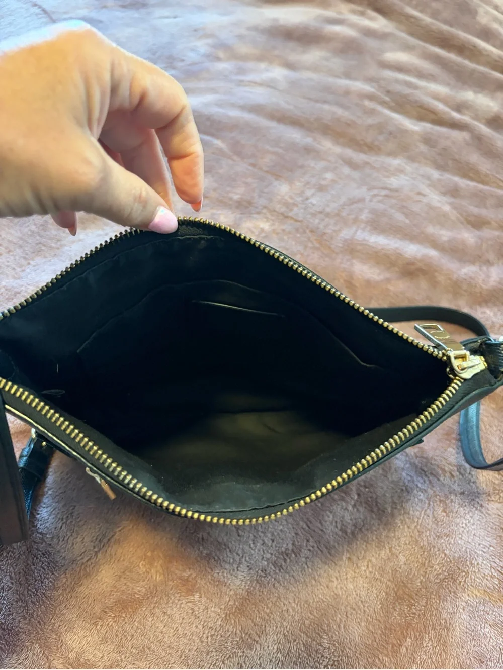 Coach Rowan File Black Crossbody Black Bag with Gold Hardware
